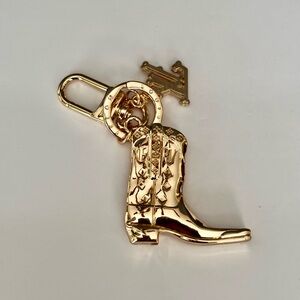 Gold Cowboy Boot Keychain Charm